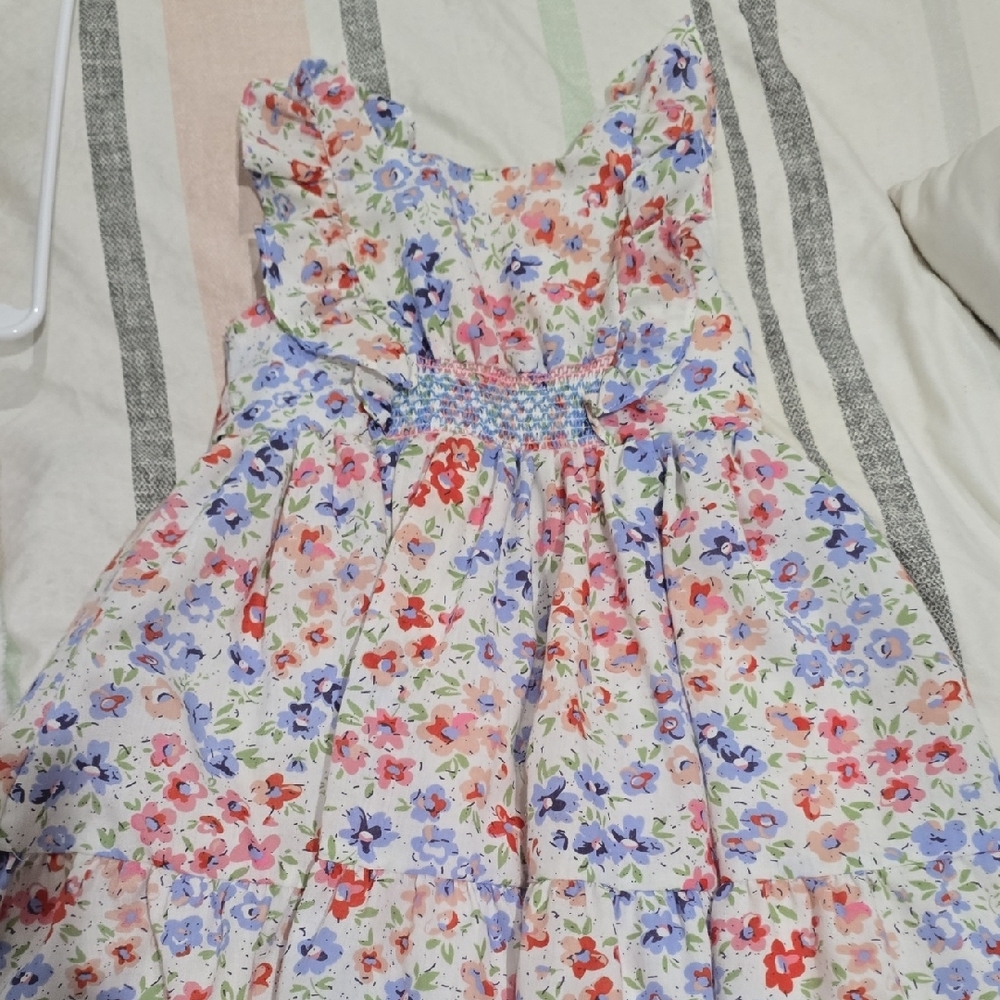 Rare Editions Pink and Orange Sleeveless Sundress